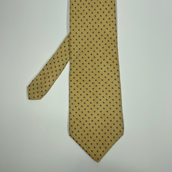 Nautica Other - Nautica Gold Geometric Diamond Silk Necktie Mens One Size